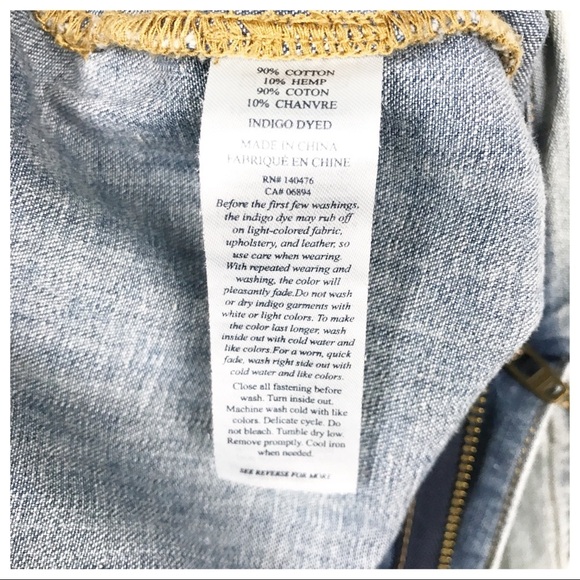 NWT Faherty Cotton & Hemp Nonstretch Denim Utility Romper Size XS - Picture 9 of 10